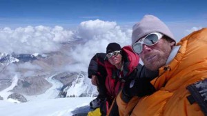 Conrad Anker (rt.) and His Climbing Partner, Leo, on the Summit of Everest