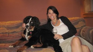 Enjoying a Wine and Quiet Time with DaVinci at Red Cliffs Lodge