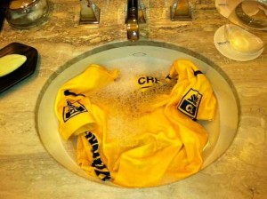 Handwashing My Yellow Jersey Once Again 