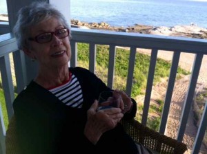 Mom on Our Veranda at the Madison Beach Hotel
