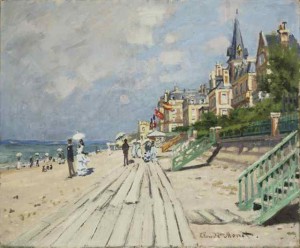 The Beach at Trouville by Claude Monet