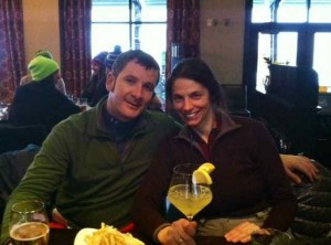 Steve and Me Toasting Our Powder Day in Steamboat at Truffle Pig