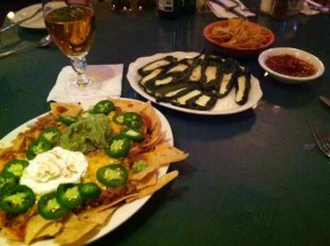 Nachos and Grilled Jalapeños at Tiny's