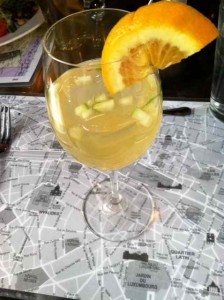 Quel Plaisir:  A Delicious Sangria Poised on a Map of Paris at The Village Table