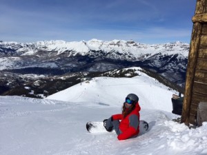 Snowboard Instructor Lindsey Mesereau Photographed Atop Revelation Bowl by Her Lady
