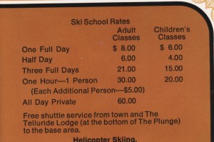 Ski School Rates
