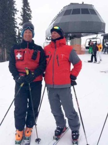 Ski Patroller Ryan Taylor with 35-Year Veteran Instructor Randy Reece